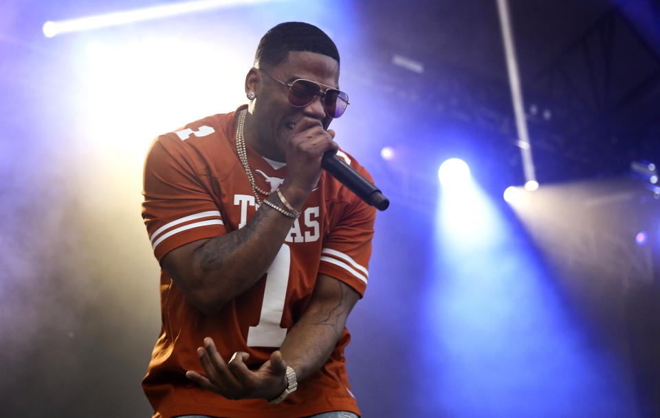 FILE - Nelly performs on day two of the Austin City Limits Music Festival's first weekend on Oct. 6, 2018, in Austin, Texas. Nelly turns 46 on Nov. 2. (Photo by Jack Plunkett/Invision/AP, File)