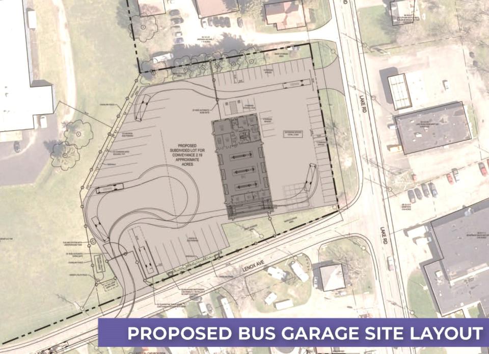 The Elmira Heights Central School District is proposing building a new bus garage near the intersection of Lenox Avenue and Lake Road.
