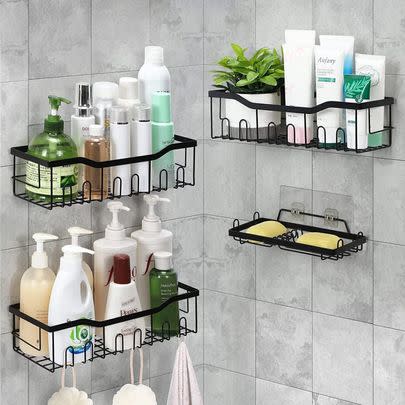 A pack of wall mounted shower organizers