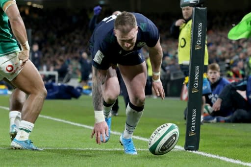 Scotland captain Stuart Hogg dropped the ball as he went to touch down