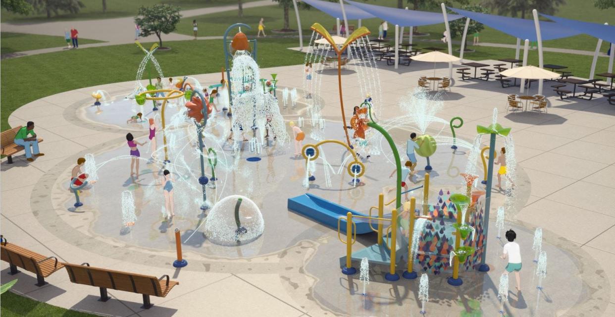 Rendering of the splash pad to be built at Kaukauna's aquatic center.