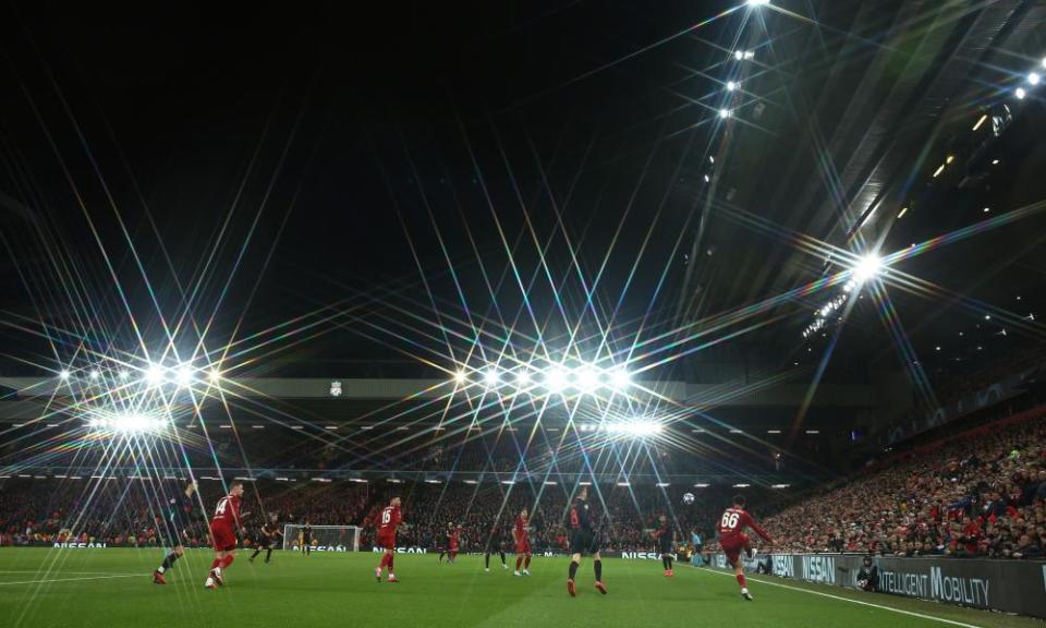 Trent Alexander-Arnold clears the ball during the game