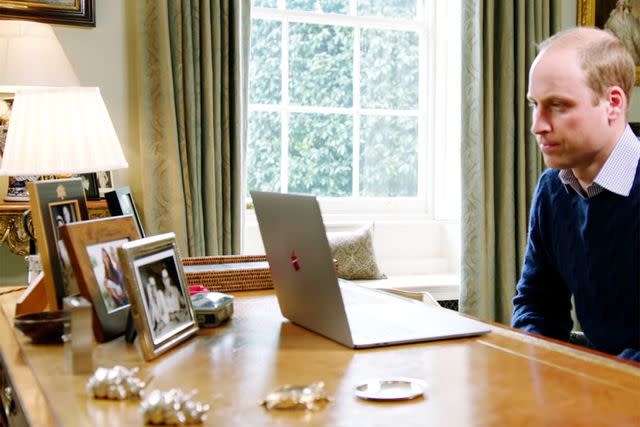 <p>Heads Together/Youtube</p> Prince William and Lady Gaga FaceTime for the Heads Together campaign in a video published in April 2017.