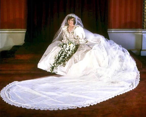 Diana, Princess of Wales, on her wedding day, July 29, 1981.