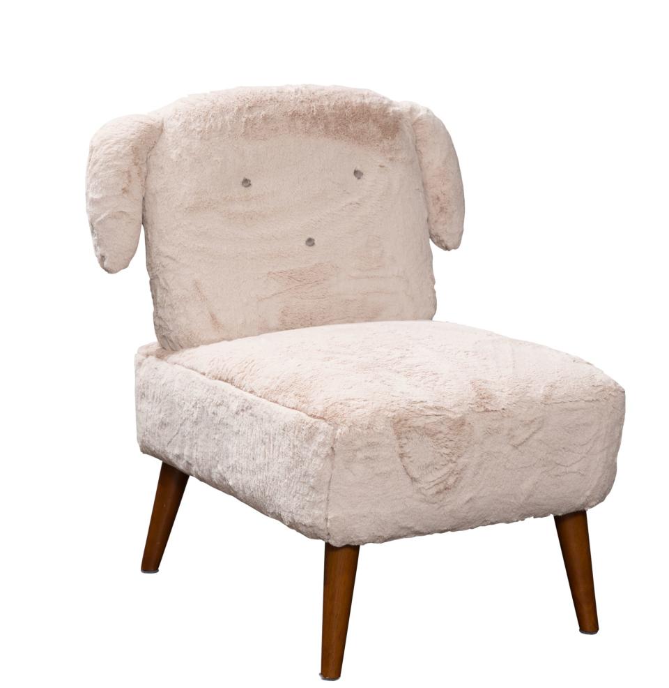 Michael Amini | Kathy Ireland Home Designs silicon babies puppy chair in capri faux fur. 23" W. x 33" D. x 27" H.; $199. <a rel="nofollow noopener" href="https://www.amini.com/" target="_blank" data-ylk="slk:amini.com;elm:context_link;itc:0;sec:content-canvas" class="link ">amini.com</a>