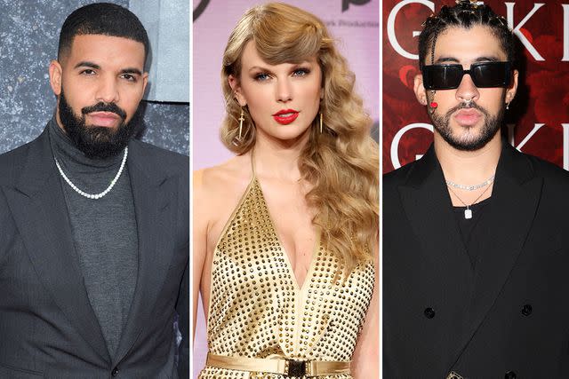 Karwai Tang/WireImage, Amy Sussman/Getty, Alexander Tamargo/Getty Swift beat Drake and bad Bunny for Spotify's top spot this year