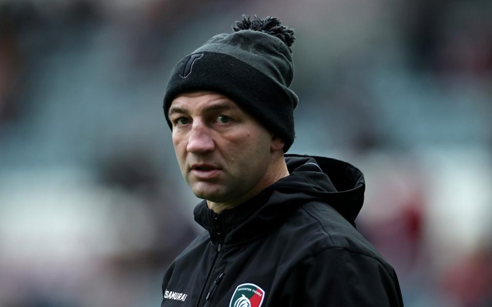 Steve Borthwick, the Leicester Tigers director of rugby, looks on prior to the Gallagher Premiership Rugby match between Leicester Tigers and London Irish at Mattioli Woods Welford Road Stadium on November 27, 2022 in Leicester, England - David Rogers/Getty Images