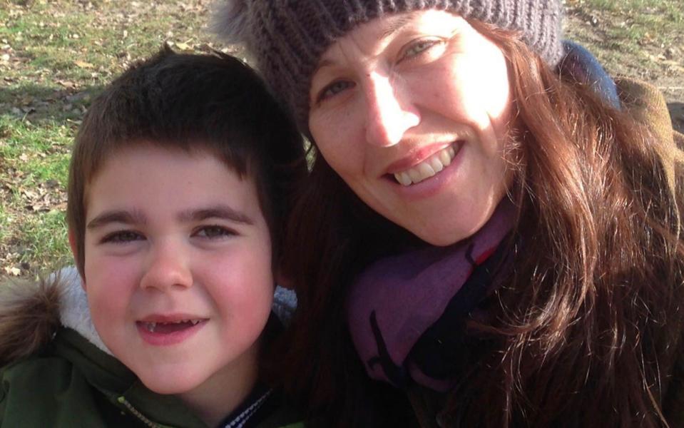 Alfie Dingley and his mother, Hannah Deacon - PA