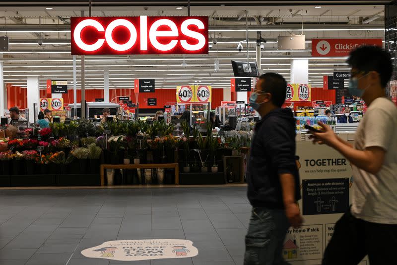 A Coles supermarket is seen in Sydney