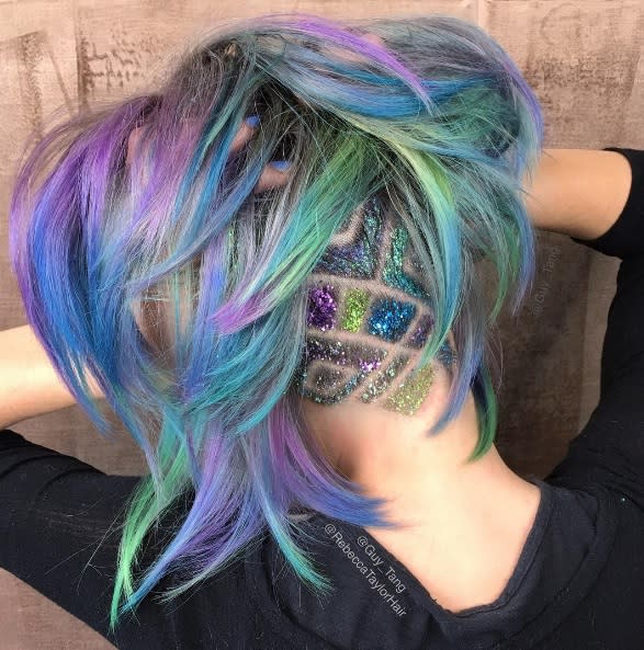 Is this rainbow undercut the coolest hairstyle ever?