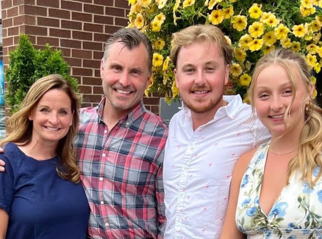 The author with her husband, Chris, son, Will, and daughter, Lily, on Prince Edward Island in July 2023.