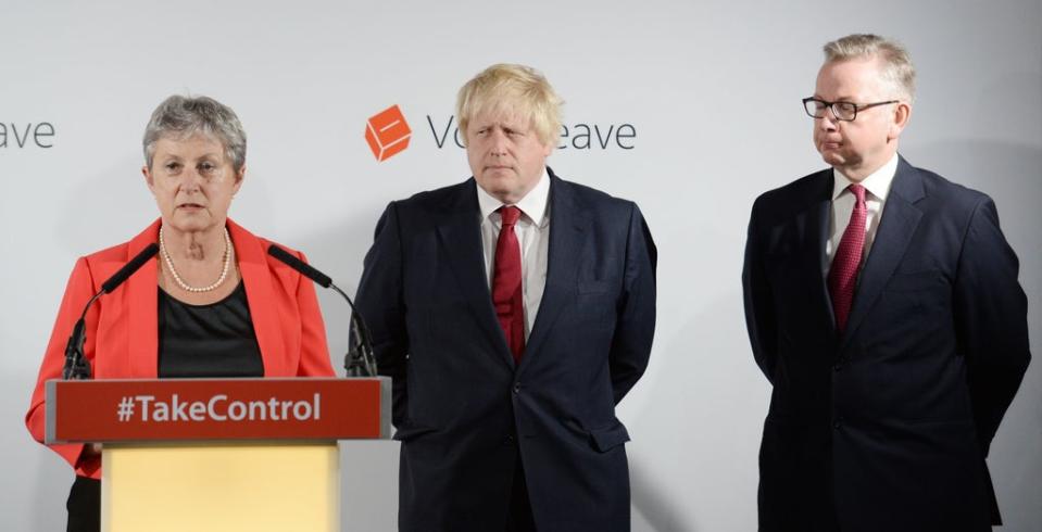 (left to right) Gisela Stuart, Boris Johnson and Michael Gove (Stefan Rousseau/PA) (PA Archive)