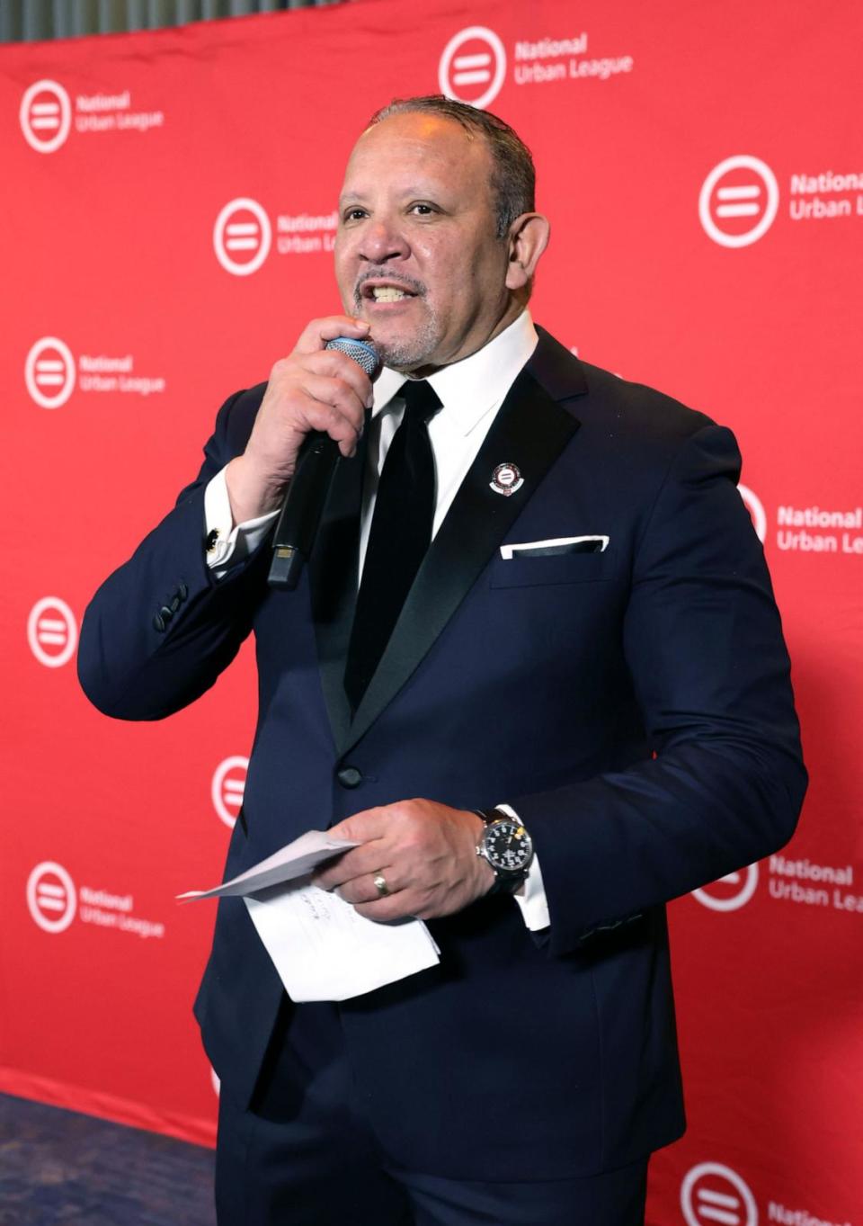 PHOTO: In this Nov. 8, 2023, file photo, Marc H. Morial, President and CEO, National Urban League, speaks to guests during an event in New York. (Arturo Holmes/Getty Images for National Urban League, FILE)