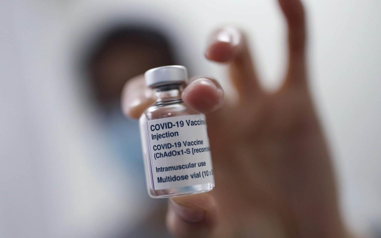 A vial of the Oxford/AstraZeneca vaccine - yui mok/pa