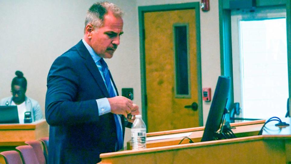 Marc Orlando, town manager for the Town of Hilton Head Island, prepares to present the proposed 2024 municipal budget before the Town Council on May 3, 2023, in the Benjamin M. Racusin Council Chambers at town hall. Drew Martin/dmartin@islandpacket.com