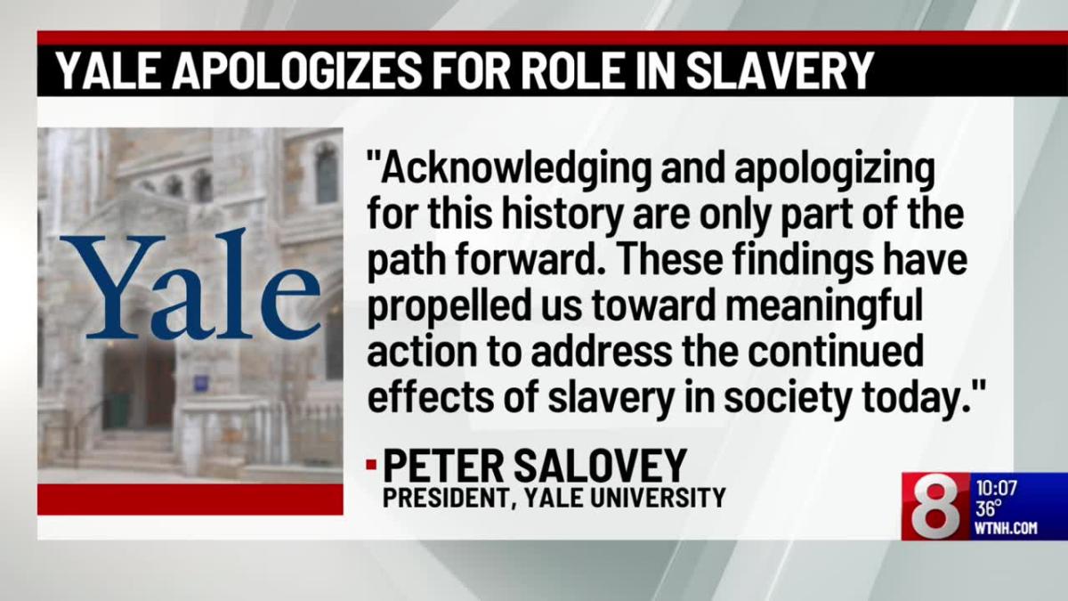 Yale University issues apology for role in slavery