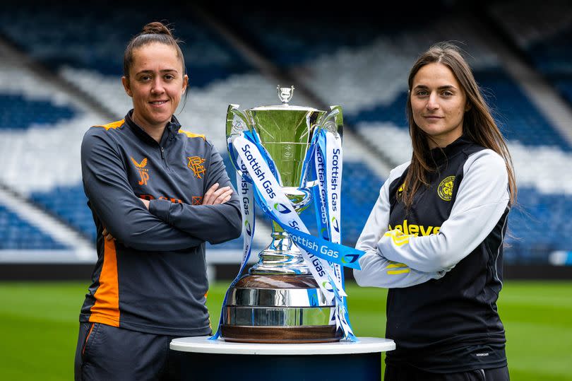 Rangers manager Jo Potter and Celtic boss Elena Sadiku