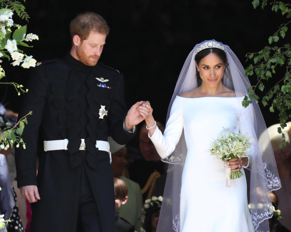 Meghan Markle and Prince Harry are depicted at their 2018 wedding in England. (Photo: Jane Barlow/PA Wire/Pool via REUTERS)