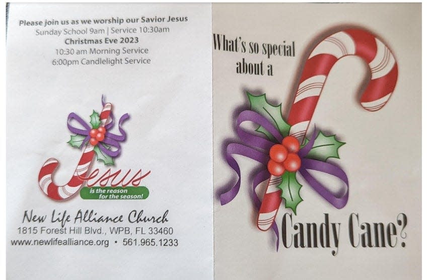 A photo of a pamphlet shared in class by a Santaluces High School teacher appears to have been created by New Life Alliance Church in Lake Clarke Shores. The school district is investigating the matter after receiving notice from a parent of the student in the class.