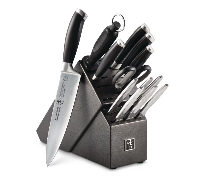 Henckels Stainless Steel Forged Generation Knife Block Set. Image via Canadian Tire.
