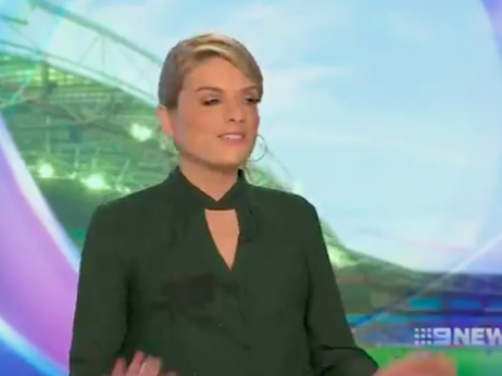 The presenter resurfaced with water down her top.