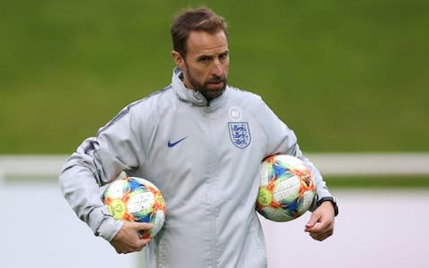 Gareth Southgate at England training - Credit: Action Images via Reuters&nbsp;