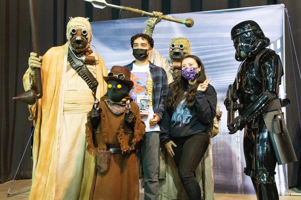 Gio and Rebeca Gutierrez ] of Newark pose with "Star Wars" characters at StocktonCon Winter Jan. 16. Lodi Comic Con at the Lodi Grape Festival Grounds on Sunday, May 8.