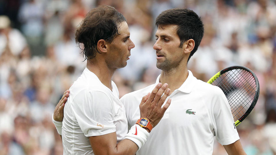 Nadal and Djokovic face each other in a December exhibition match in Saudi Arabia. Pic: Getty