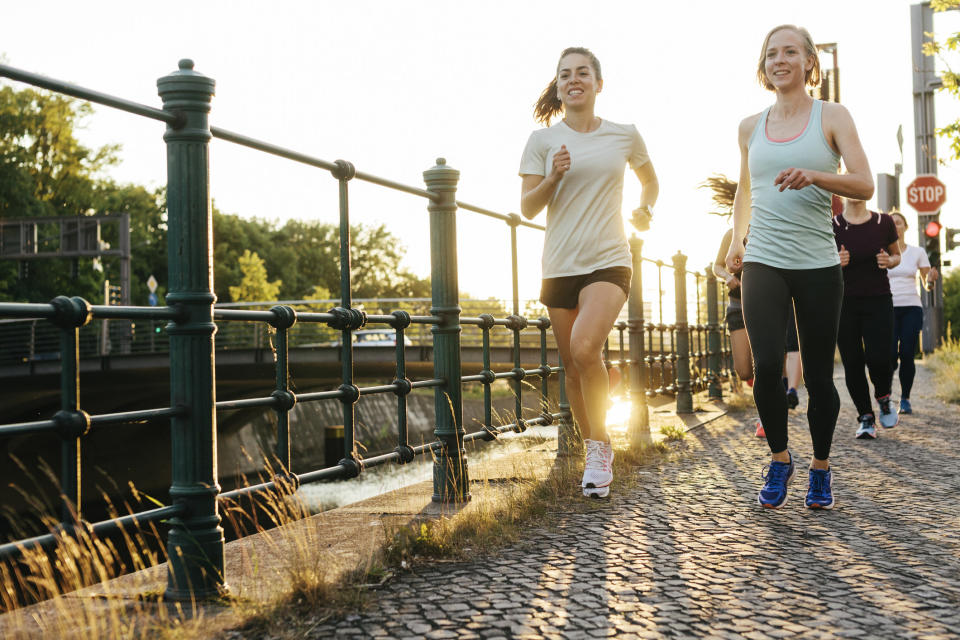 group of people running