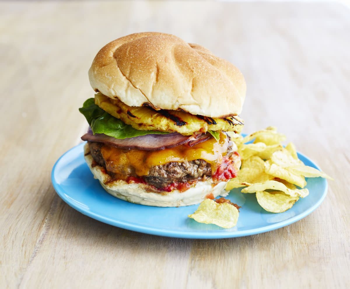 ground beef hawaiian burger