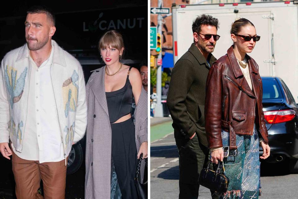 <p>Gotham/GC Images</p> Travis Kelce, Taylory Swift, Bradley Cooper, Gigi Hadid