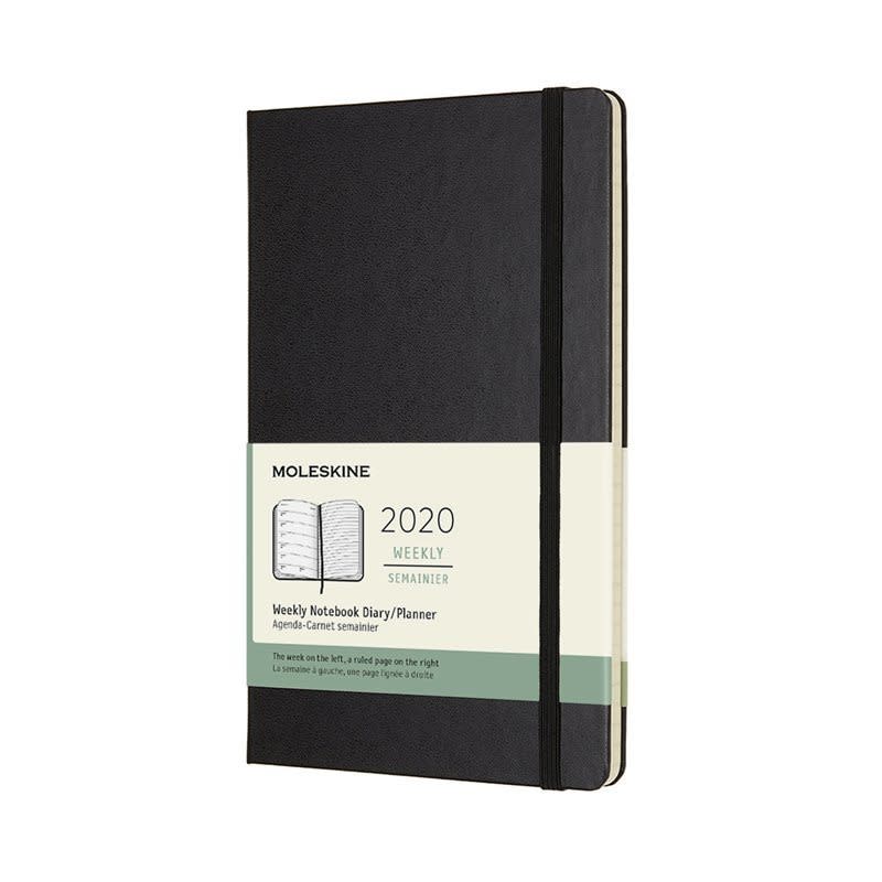 Moleskine 12-Month Large Hardcover Weekly Notebook Large Black