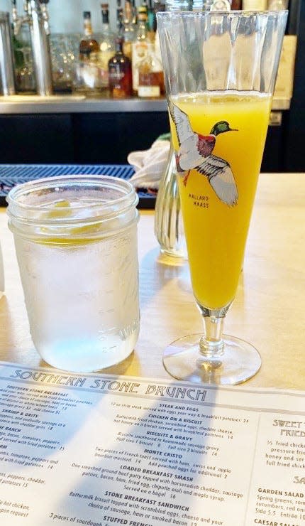 Mimosa cocktails are on the brunch menu at Southern Stone.
