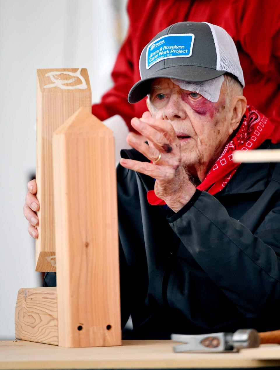 Former President Jimmy Carter at work on Oct. 7, 2019, in Nashville, Tennessee.