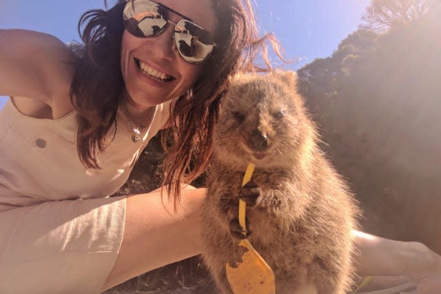 Julia Bradbury's quokka selfie