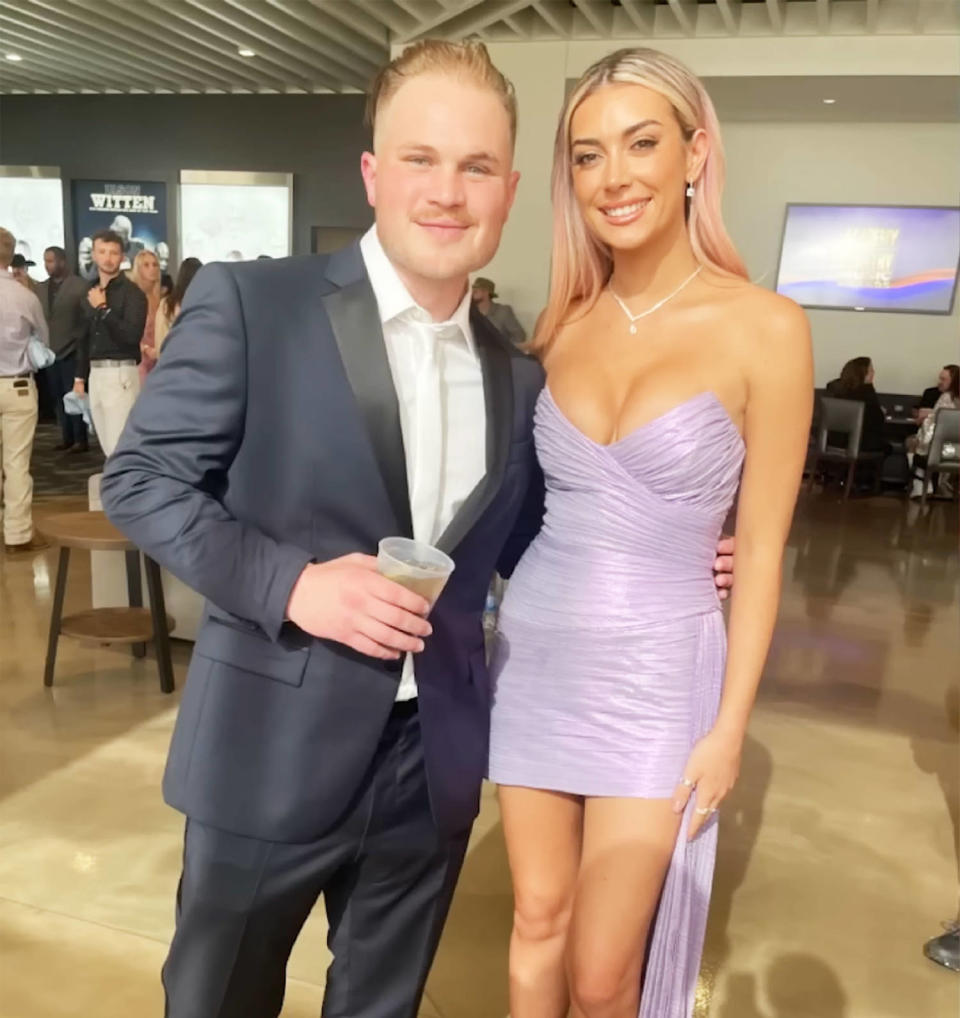 Brianna Chickenfry and Zach Bryan take a photo together at the 2023 Academy of Country Music Awards. (@Plan Bri Uncut via YouTube)