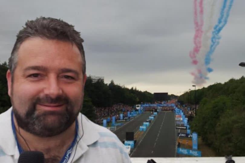 Brian Moore, presenting on the day of the Great North Run