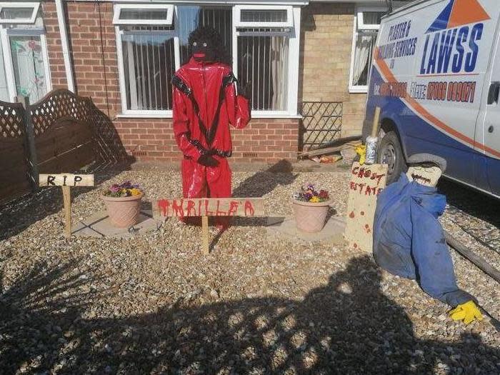 Stephen Sayner says 'the world has gone mad' after neighbours complained about a Michael Jackson scarecrow in his garden: SWNS