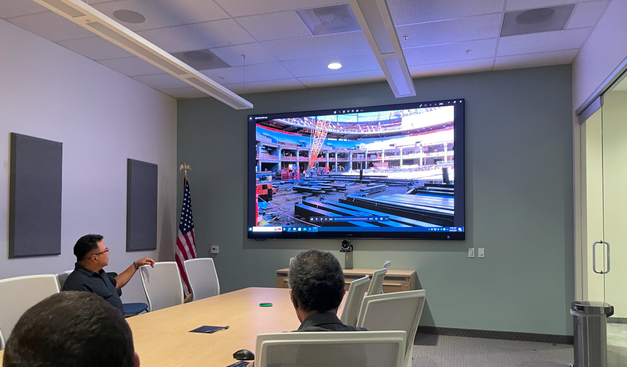  The ViewSonic 135-inch Direct View LED display was ideal for creating a high-impact space for the Solar Group to hold its most important customer meetings. . 