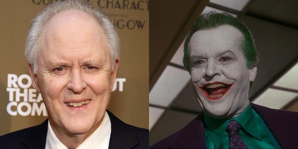 <p>When it came time for Tim Burton to cast Batman, he didn't only look at the legendary Jack Nicholson for the role. In 2017, John Lithgow <a href="https://www.vulture.com/2017/06/john-lithgow-could-have-played-the-joker-but-turned-it-down.html" rel="nofollow noopener" target="_blank" data-ylk="slk:told Vulture a story;elm:context_link;itc:0;sec:content-canvas" class="link ">told Vulture a story</a> about his audition for the comic book villain in which, "I tried to persuade him I was not right for the part, and I succeeded." </p>