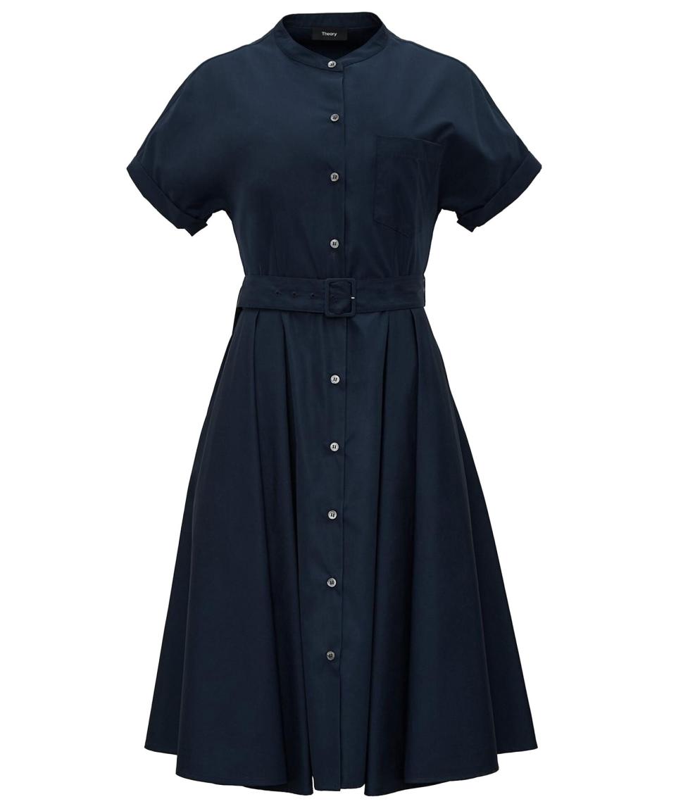 THEORY BELTED SHIRTDRESS