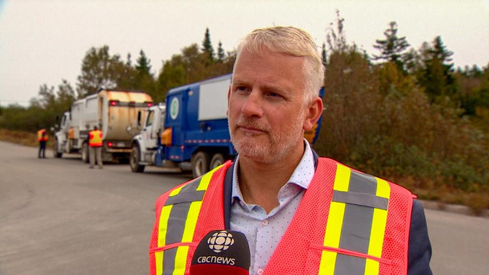 Michael Hugenholtz, the city’s commissioner of public works and transportation, on Wednesday morning as seven of the city’s 10 garbage trucks sat idle on the side of Whitebone Lane in the McAllister Industrial Park, blocked by picketing inside workers.  