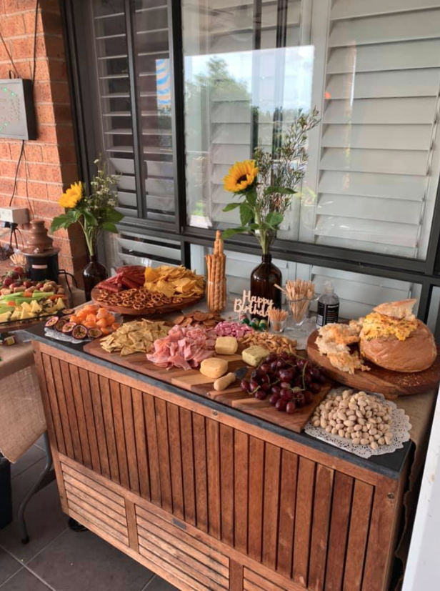 grazing table for a birthday party