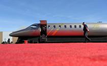 A mockup of Bombardier’s Learjet Liberty 75 is seen at the National Business Aviation Association (NBAA) exhibition in Las Vegas