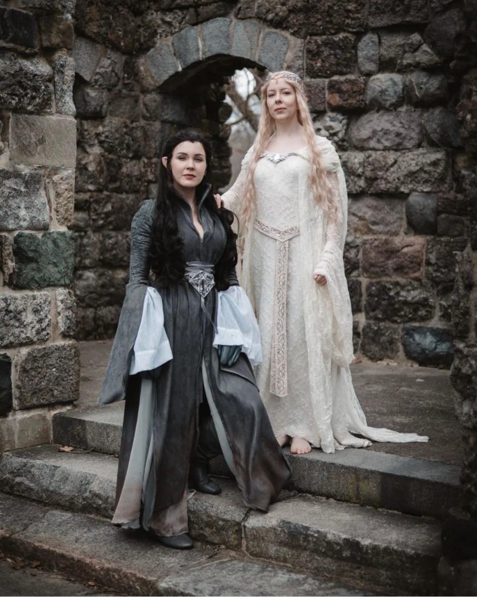 South Shore native Rachel Maksy, right, dressed as Arwen from "The Lord of the Rings" trilogy in an outfit she made by hand.