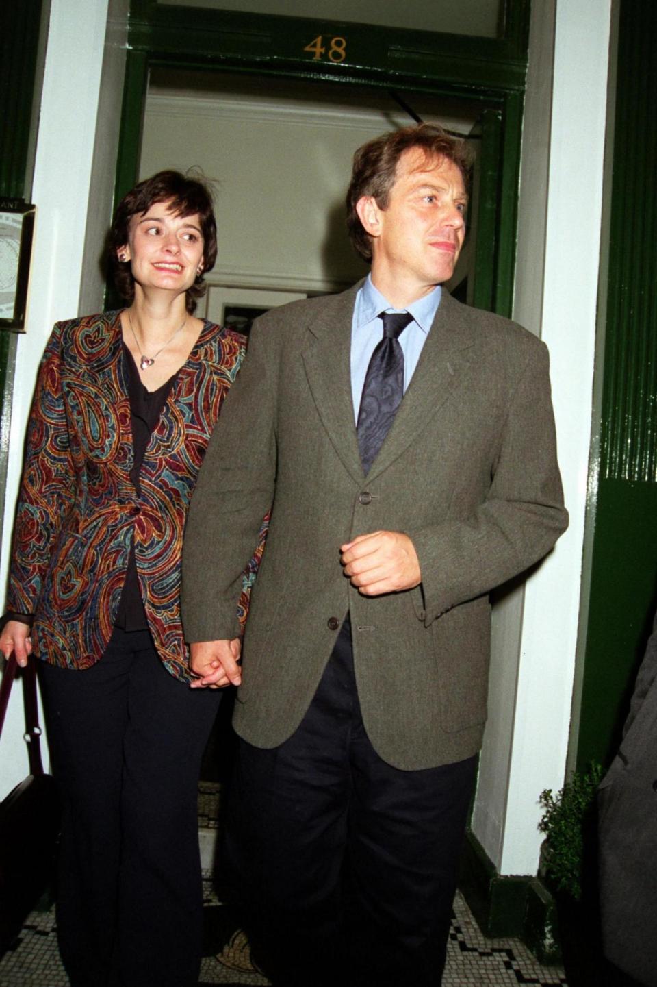 Tony and Cherie Blair leave L'Escargot restaurant. (Dave Benett)