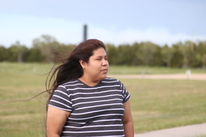 Rachel Janis, 22, is among the third generation of Indian boarding-school survivors on the Rosebud Indian Reservation helping to reclaim their ancestors’ remains. (Photo: Jenna Kunze for Native News Online)