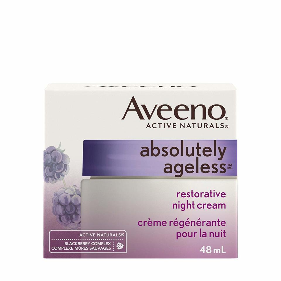 Aveeno Anti Aging Night Vitamin E Cream, Absolutely Ageless Restorative Moisturizer for Face, 48 mL 