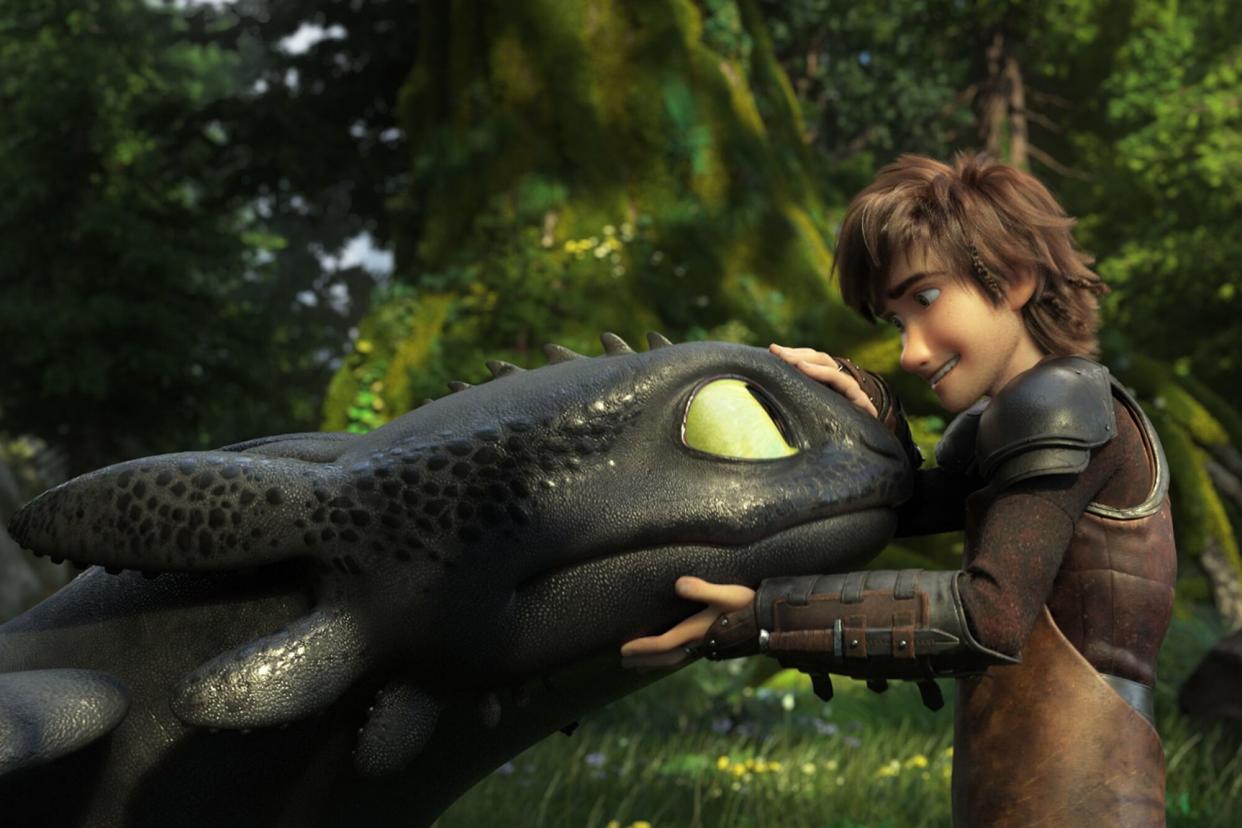 Toothless and Hiccup (Jay Baruchel) 'How to Train Your Dragon: The Hidden World' Film - 2019 When Hiccup discovers Toothless isn't the only Night Fury, he must seek "The Hidden World", a secret Dragon Utopia before a hired tyrant named Grimmel finds it first.