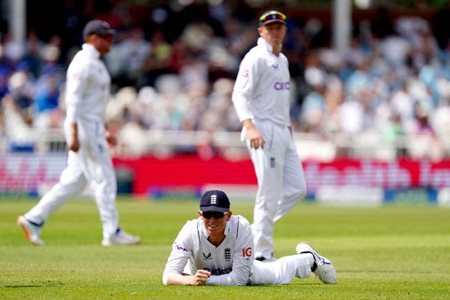 Zak Crawley after his dropped catch